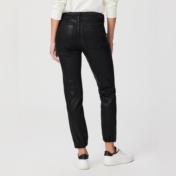 Paige Mayslie Jogger in Black Fog Luxe Coating - Picture 6 of 7